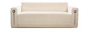 Masque de femme contemporary sofa in numbered edition, clear crystal and ivory silk, medium size - Lalique